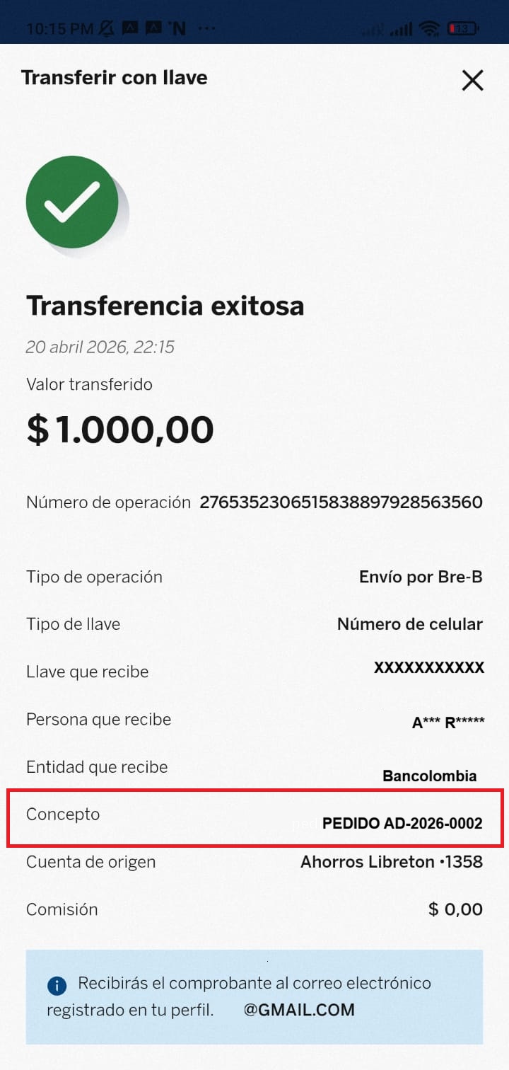 Ejemplo de referencia en Bre-B